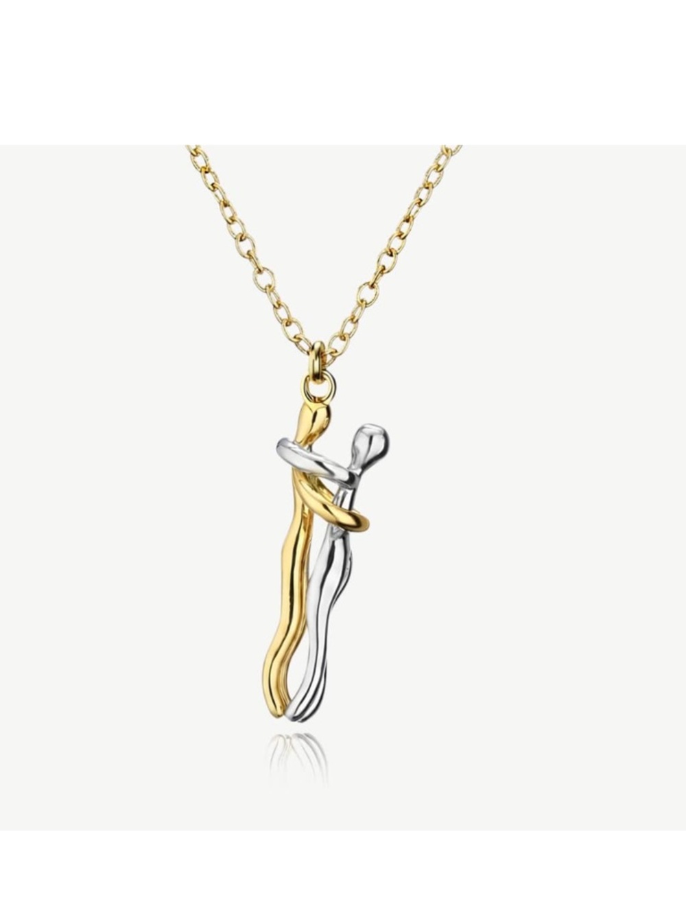 Gold and Silver Twisted Pendant Necklace